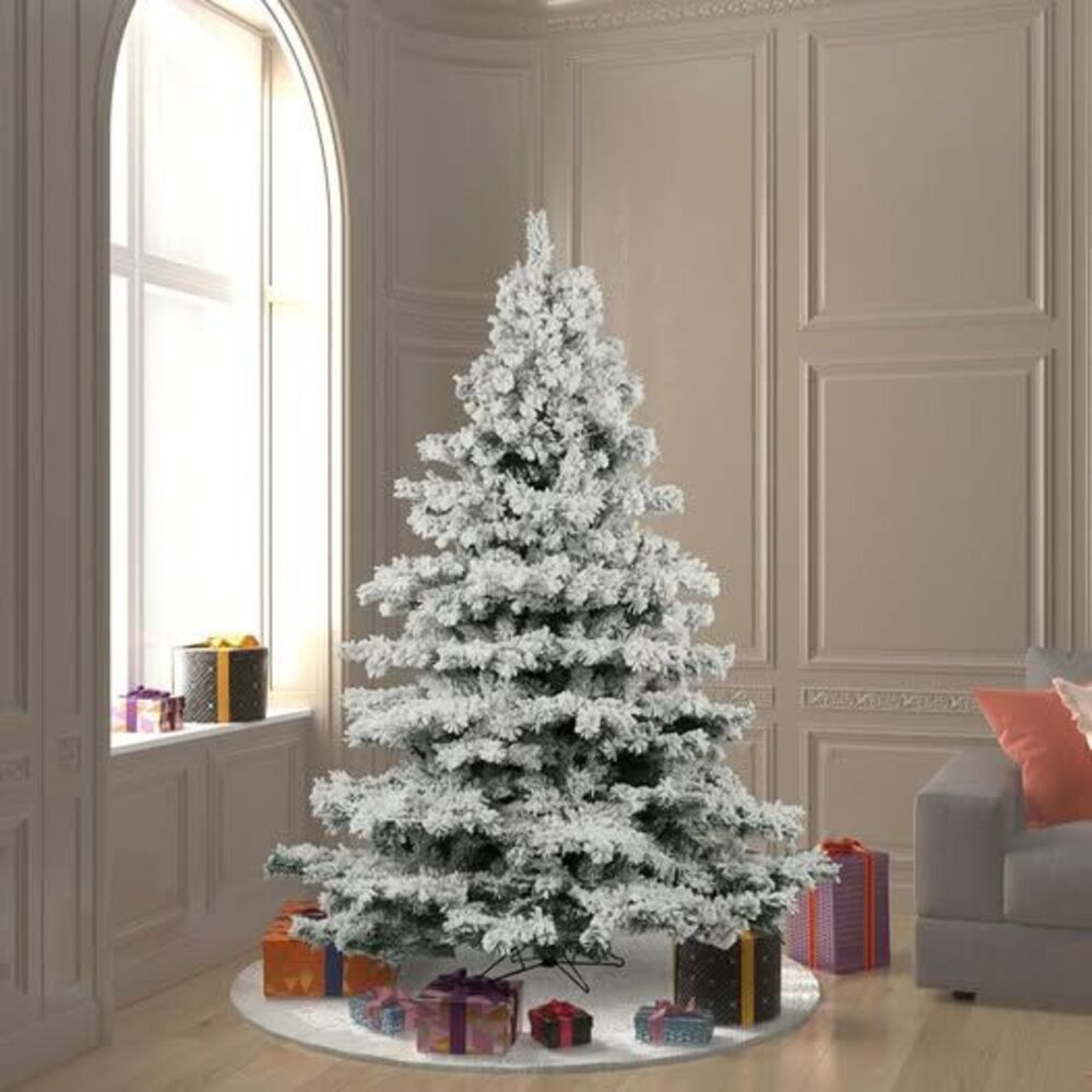 Vickerman Artificial 6.5' indoor Flocked Alaskan Pine Christmas Tree